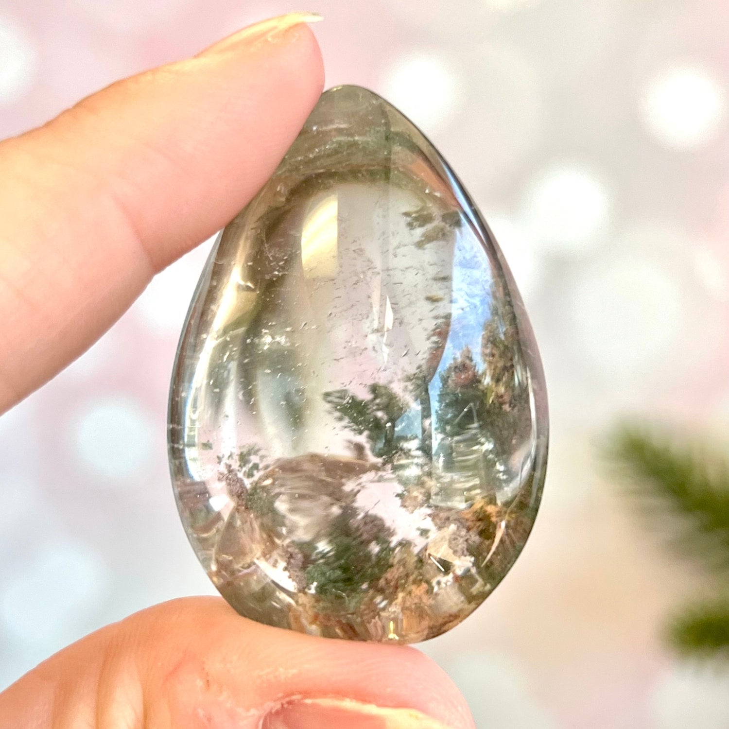 Polished Lodolite Freeform, Garden Quartz, Phantom Quartz, Freeform Quartz, Landscape Quartz, Inclusion Quartz, Shamanic hot Dream Stone