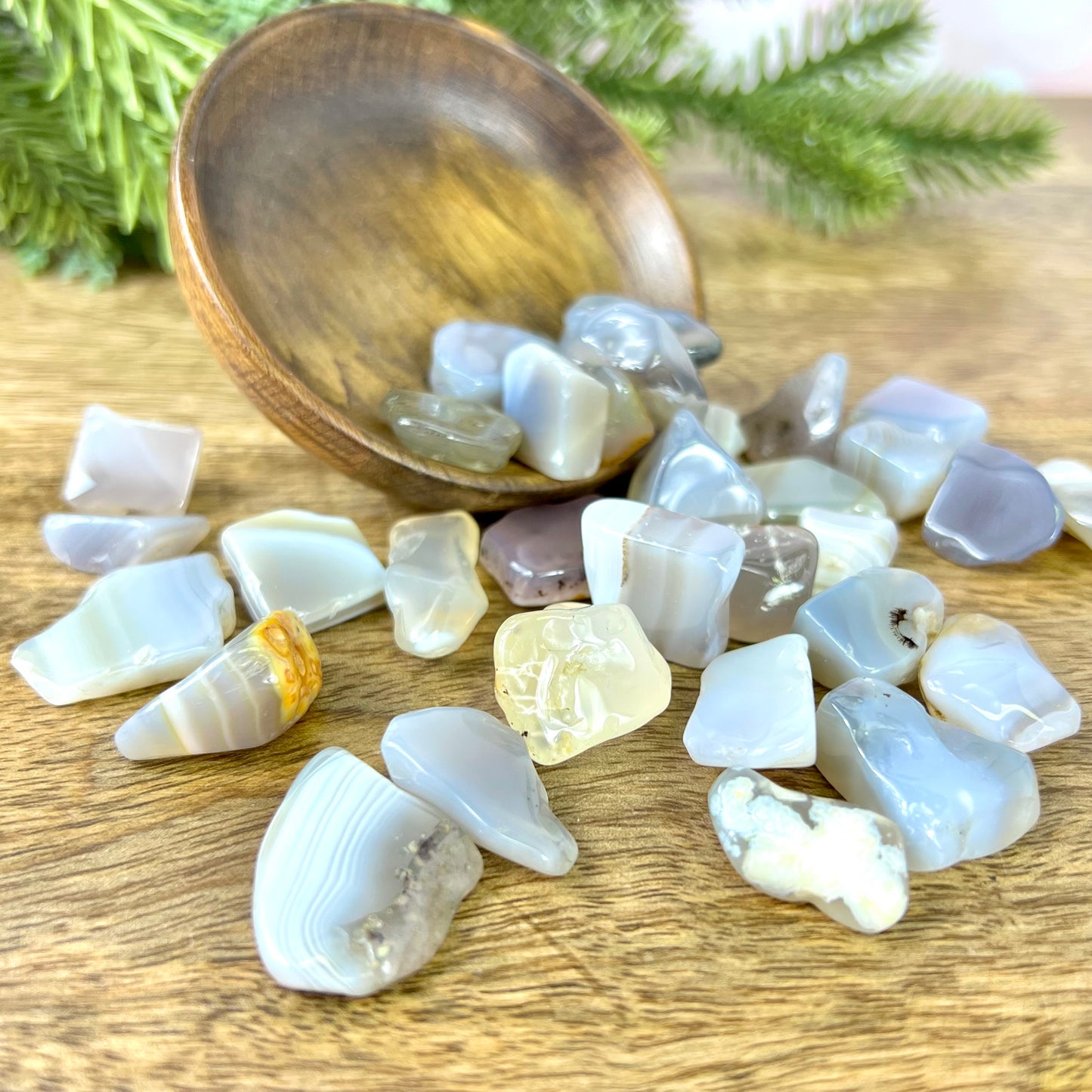 Gray Agate Tumbled Crystal - Multiple Sizes Available