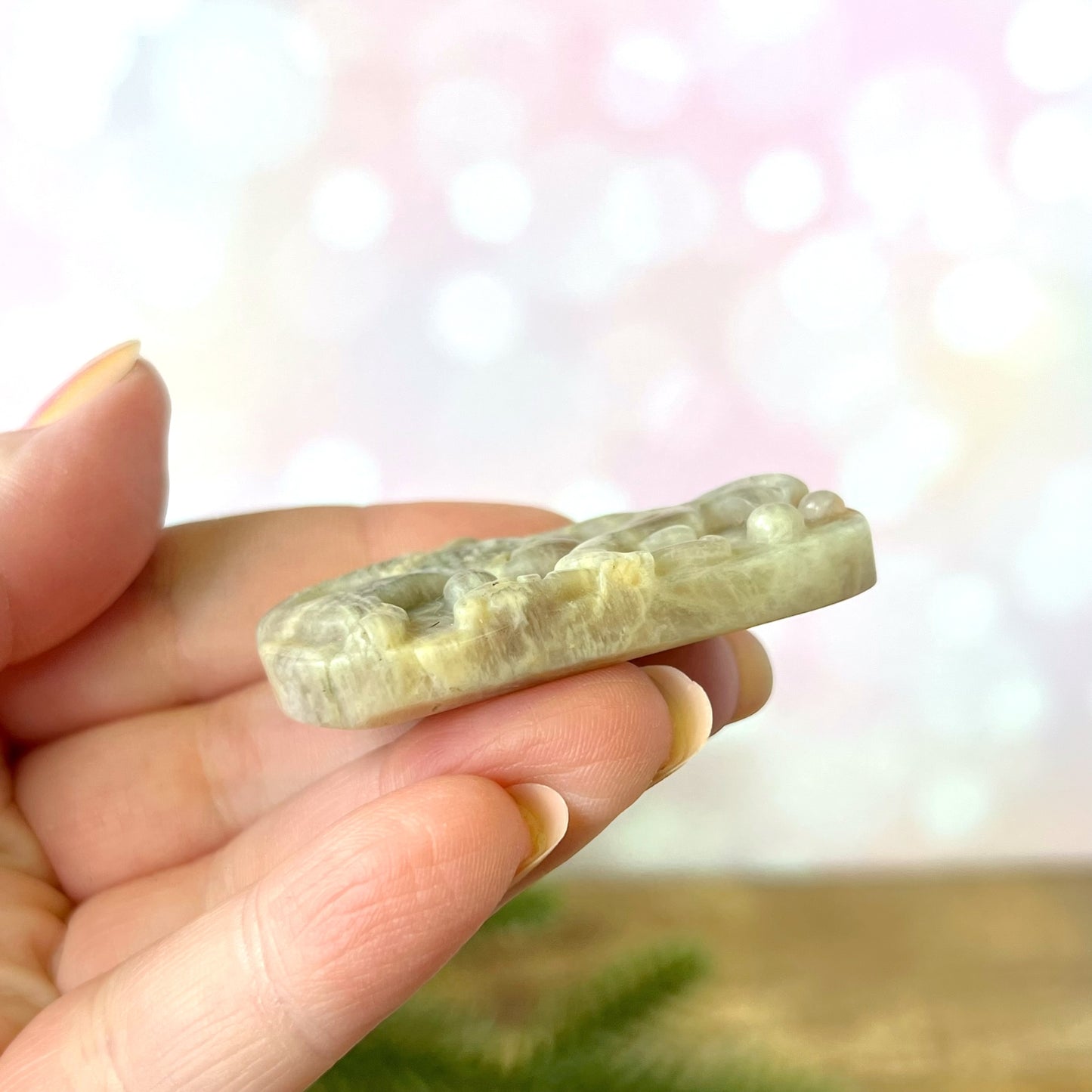 Belomorite Mermaid Carved Crystal Cabochon