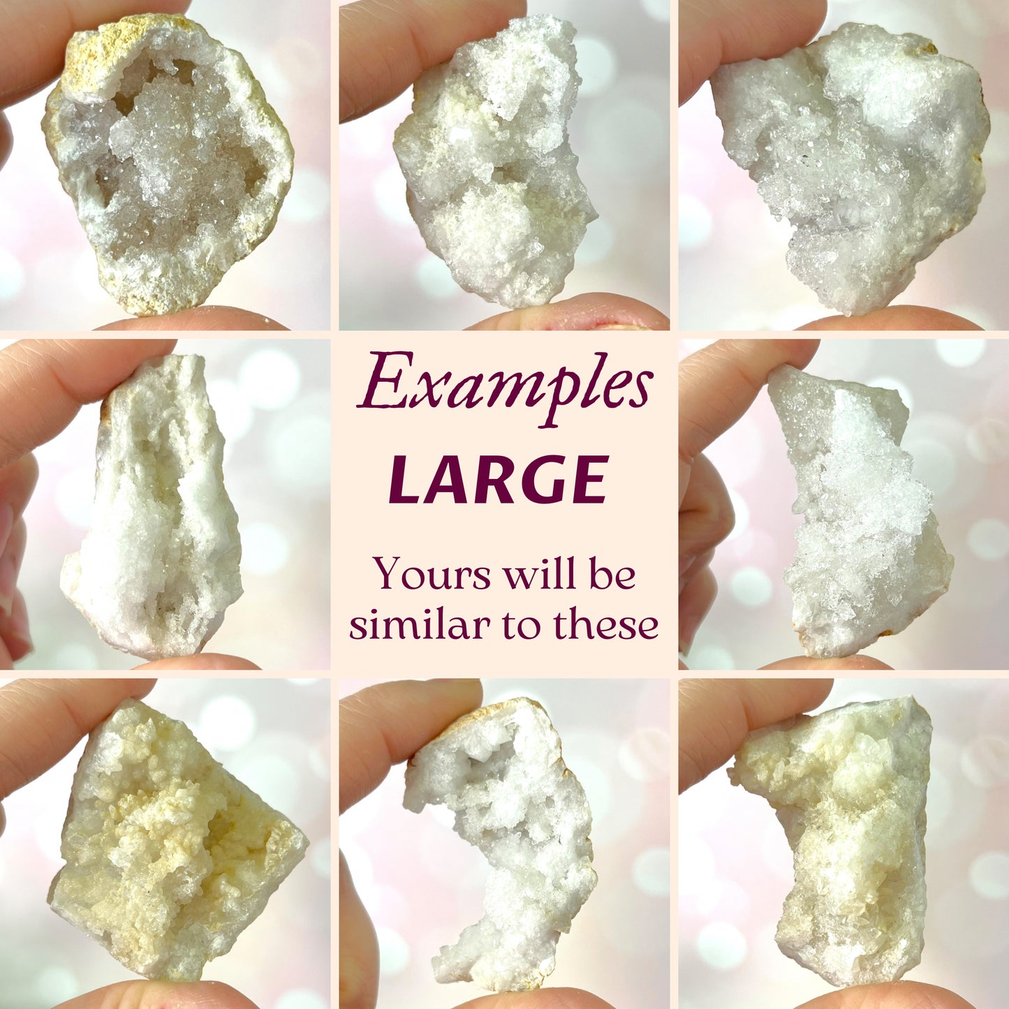 Sugar Geode Raw Stone Piece - Multiple Sizes - You get 1