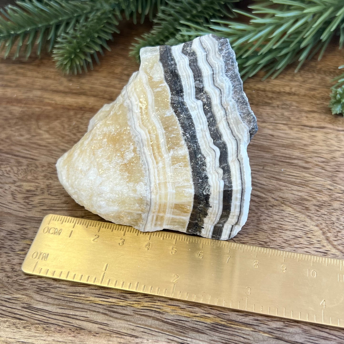 Zebra Calcite Yellow & Gray Natural Raw Crystal