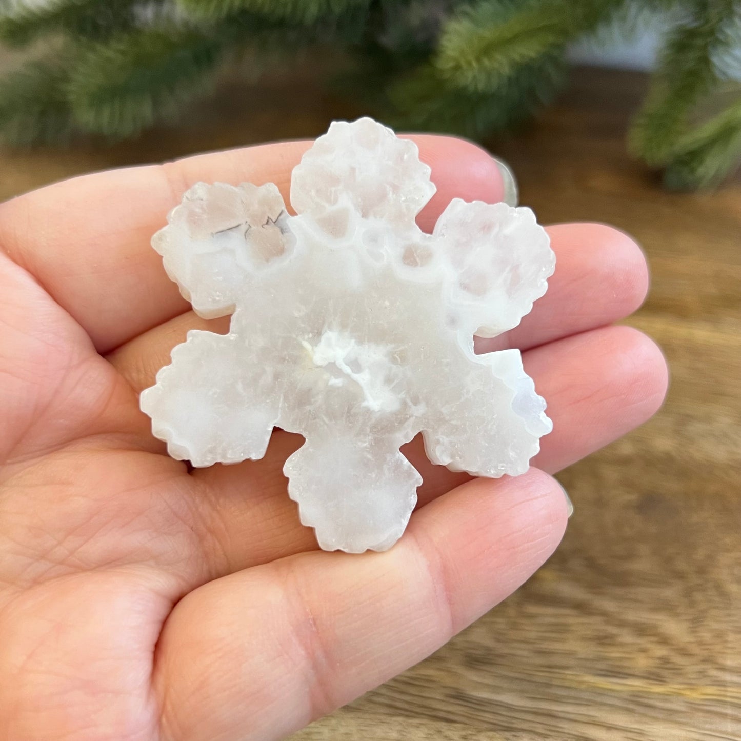 Snowflake Flower Agate Crystal Carved Cabochon