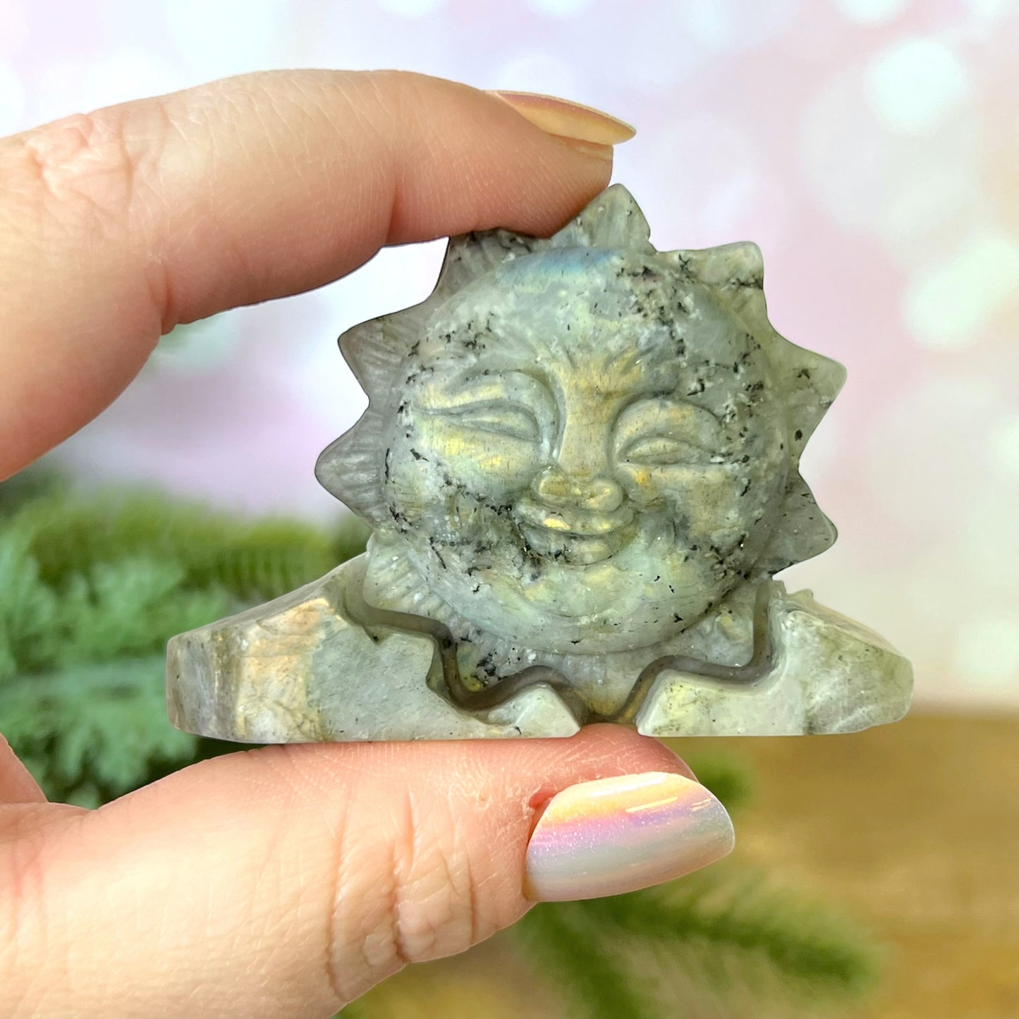 Labradorite Sun Carved Cabochon