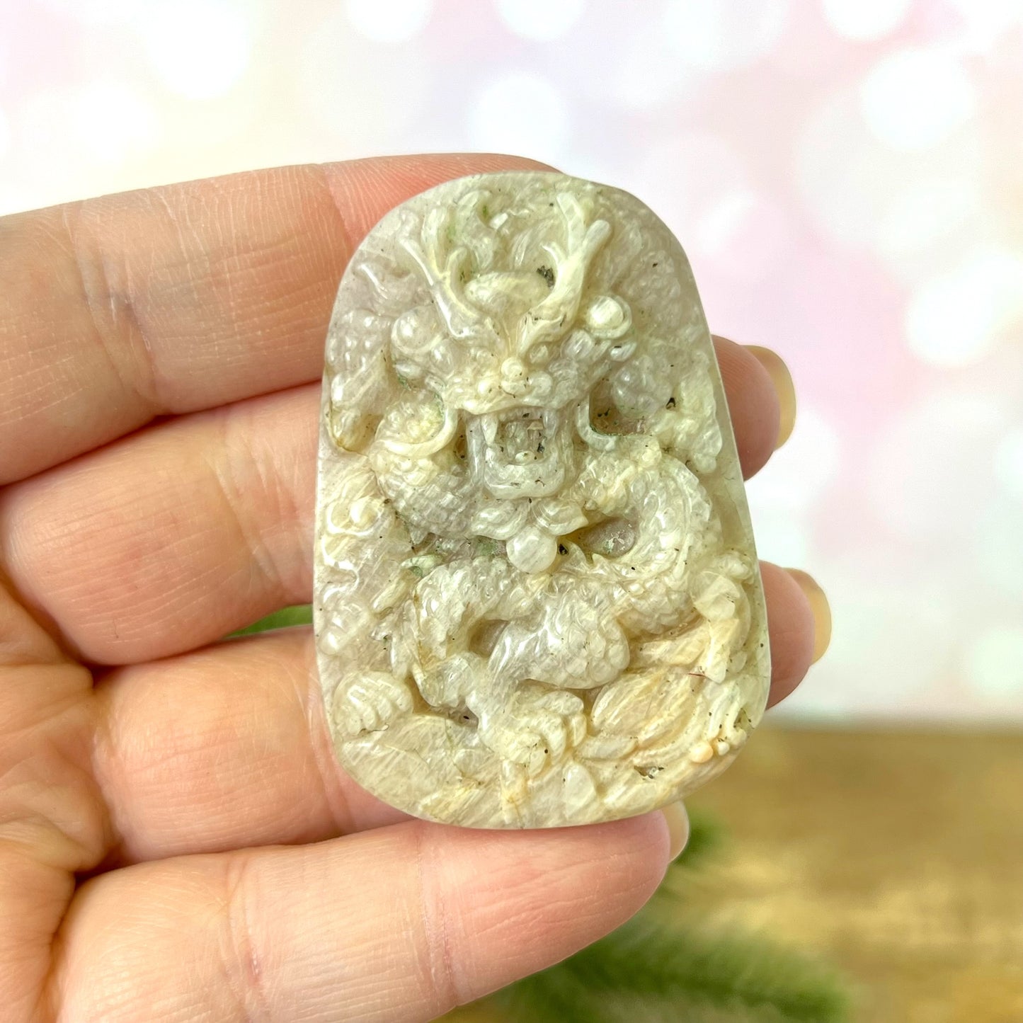 Belomorite Dragon Carved Crystal Cabochon