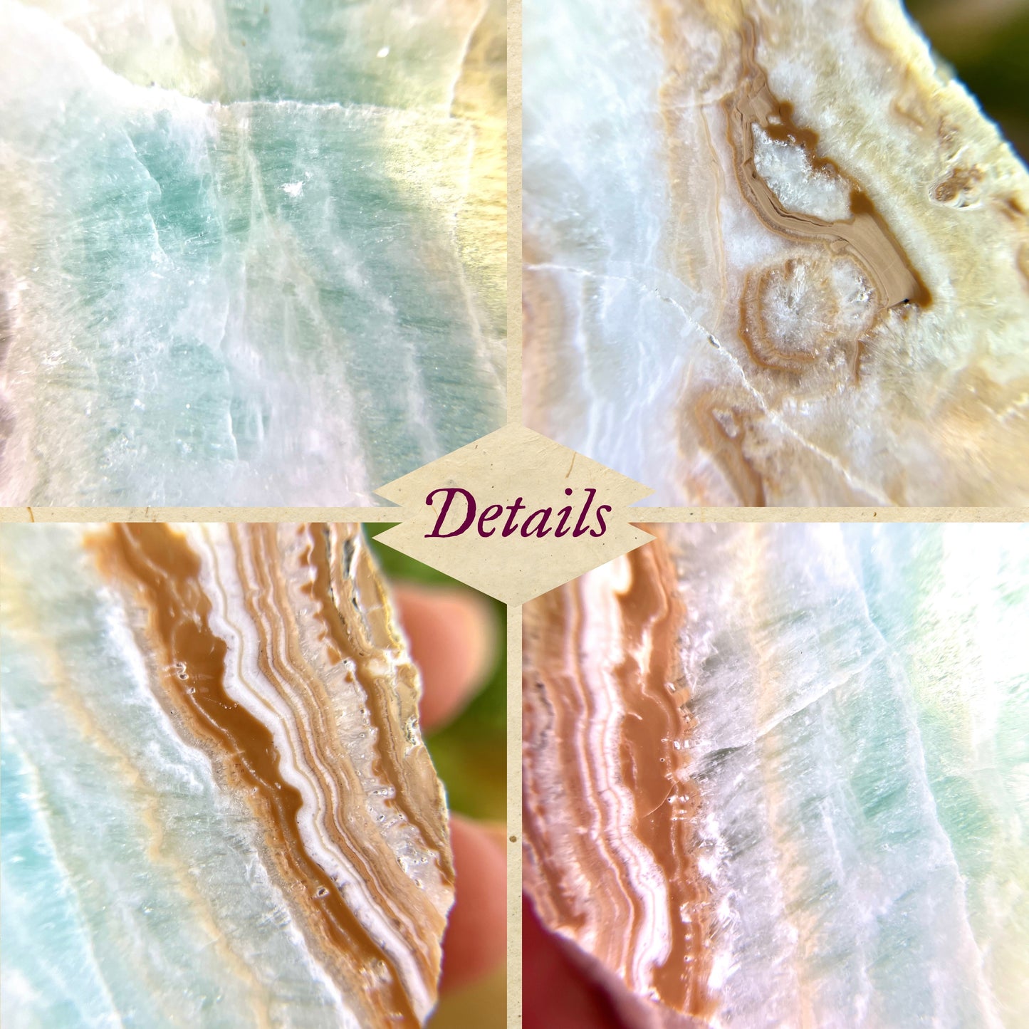 Caribbean Calcite Crystal Polished Slab