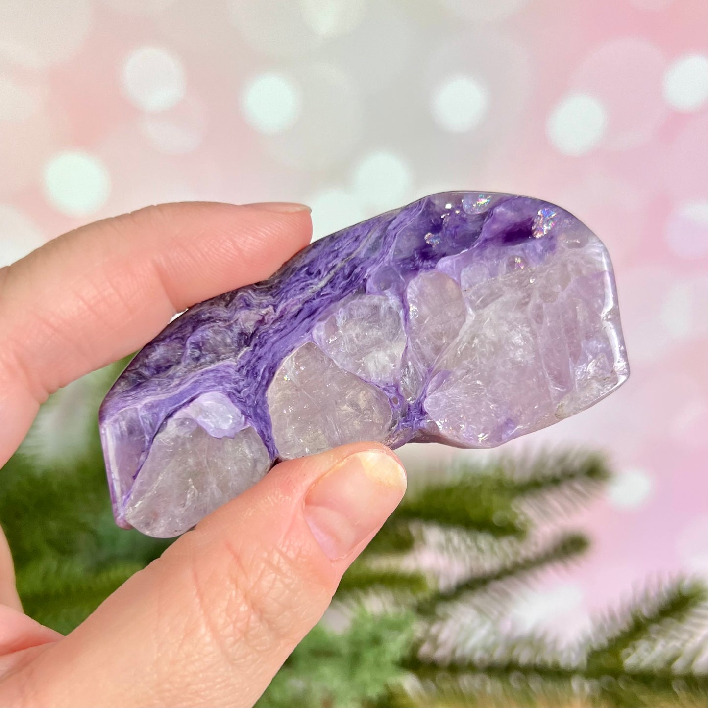 Charoite with Quartz Polished Slab