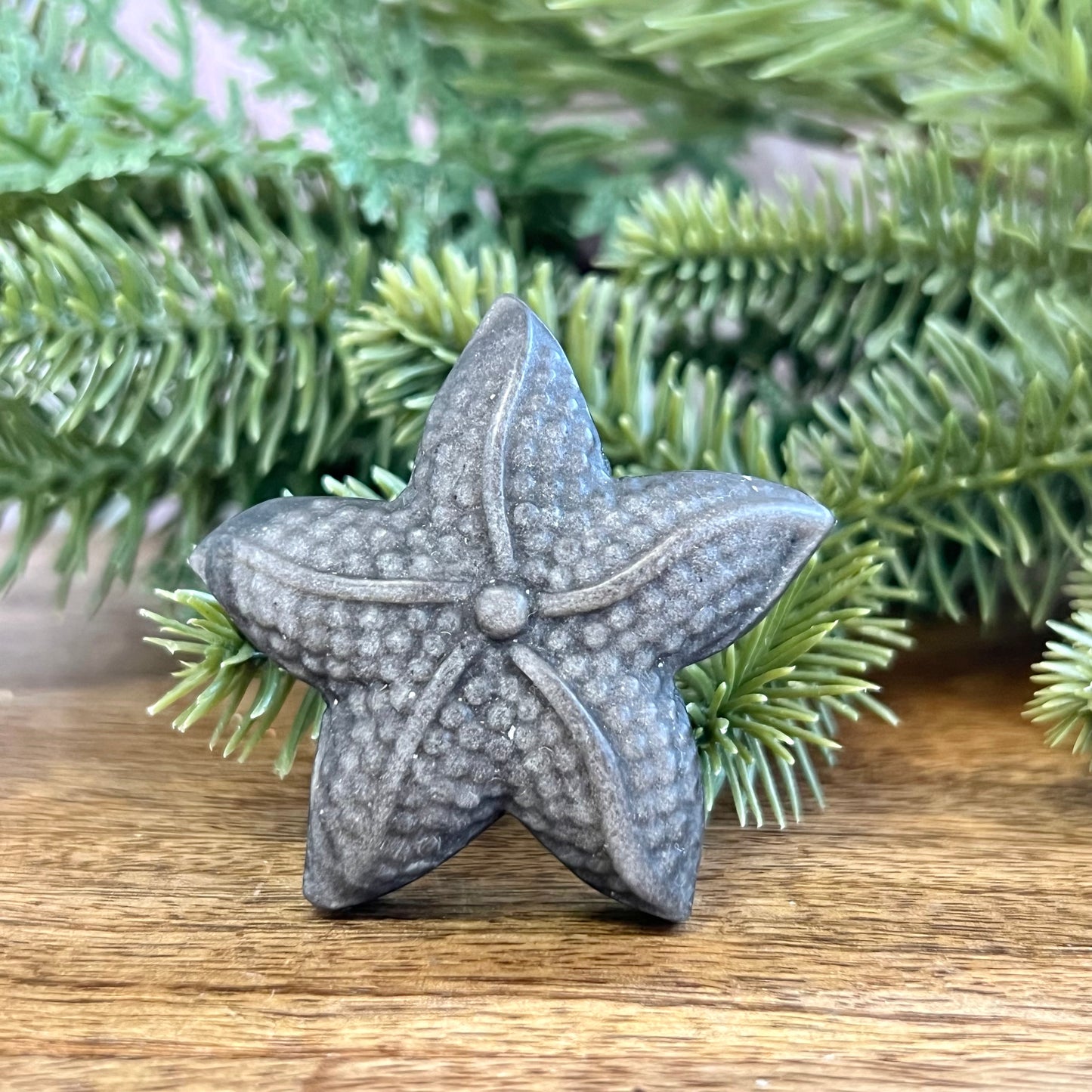 Silver Sheen Obsidian Starfish Carved Crystal Cabochon