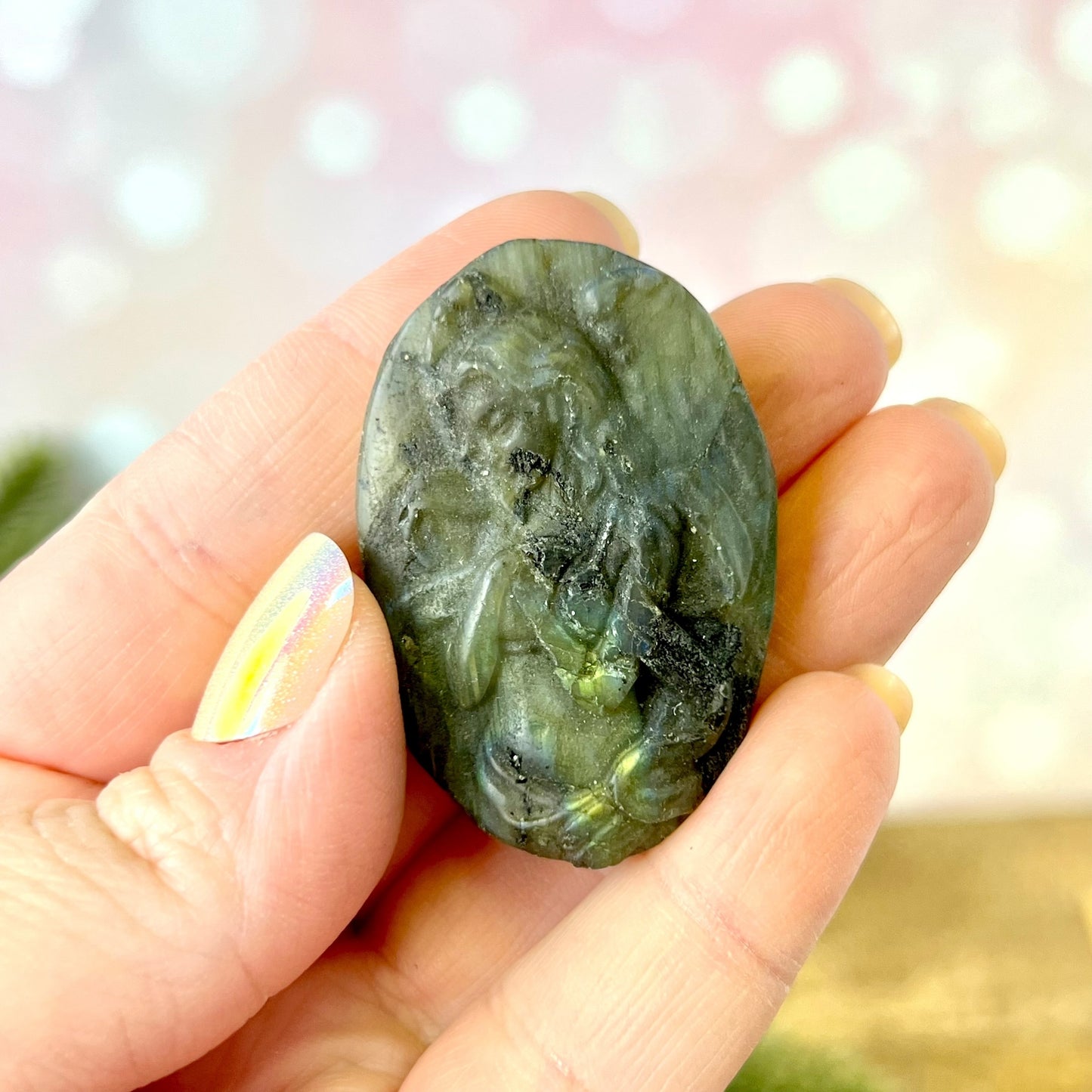 Labradorite Angel Carved Crystal Cabochon