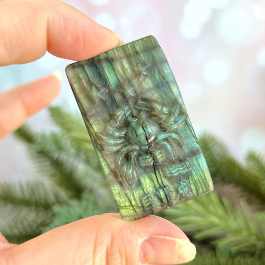 Labradorite Cancer Carved Cabochon