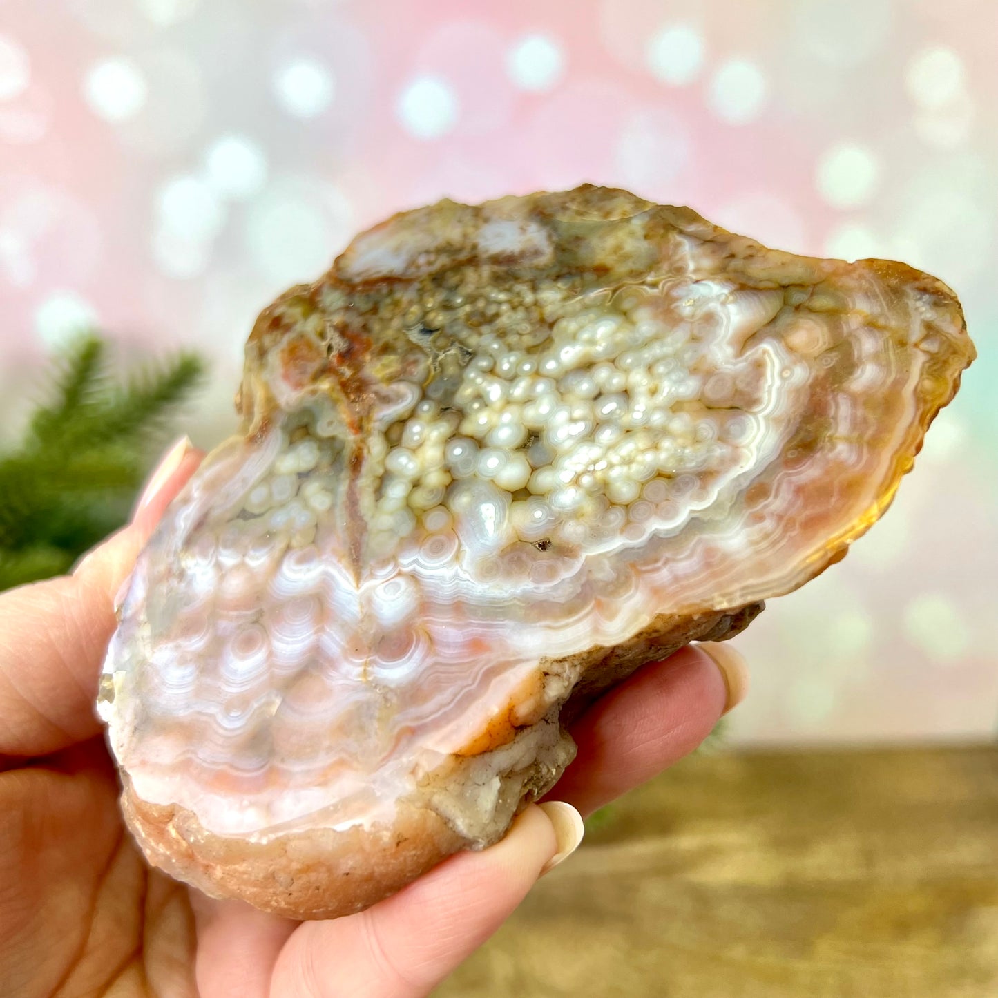 Pink Agate Half Polished Specimen