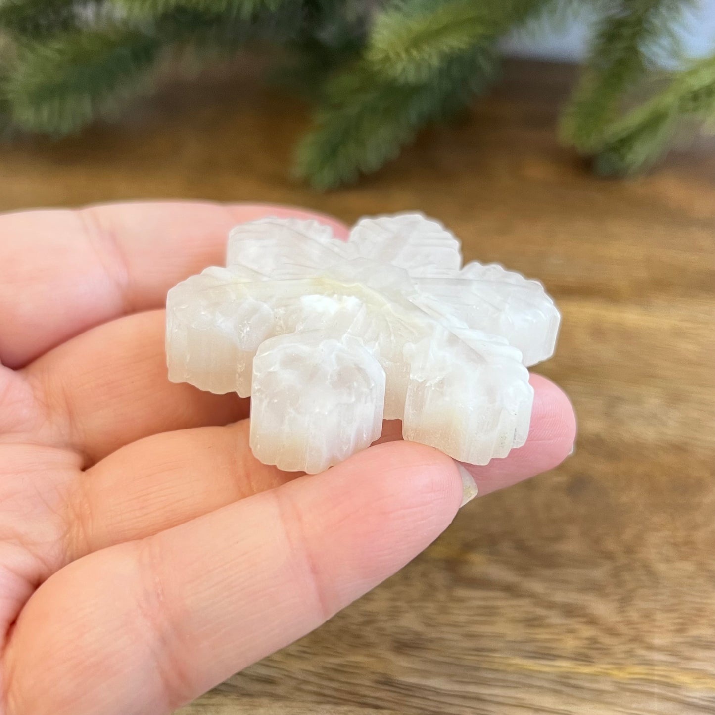Snowflake Flower Agate Crystal Carved Cabochon