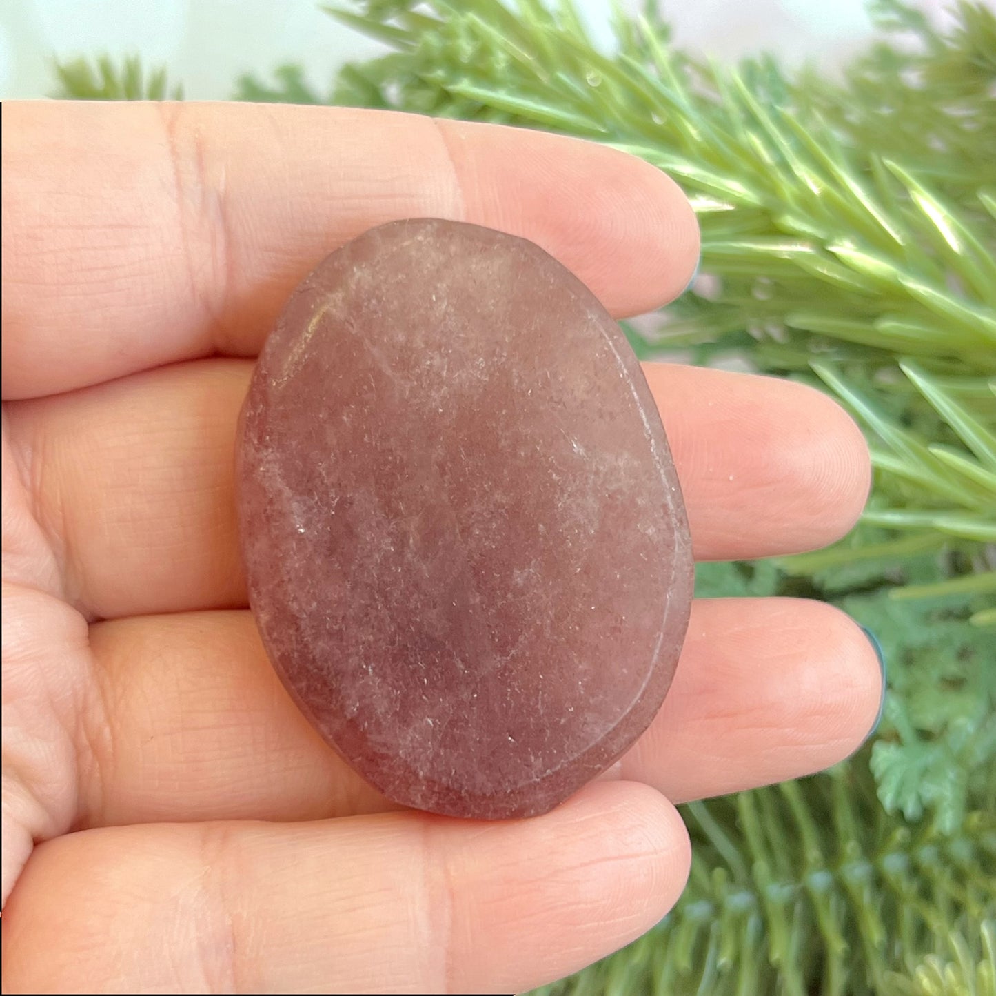 Strawberry Quartz Owl Carved Crystal Cabochon
