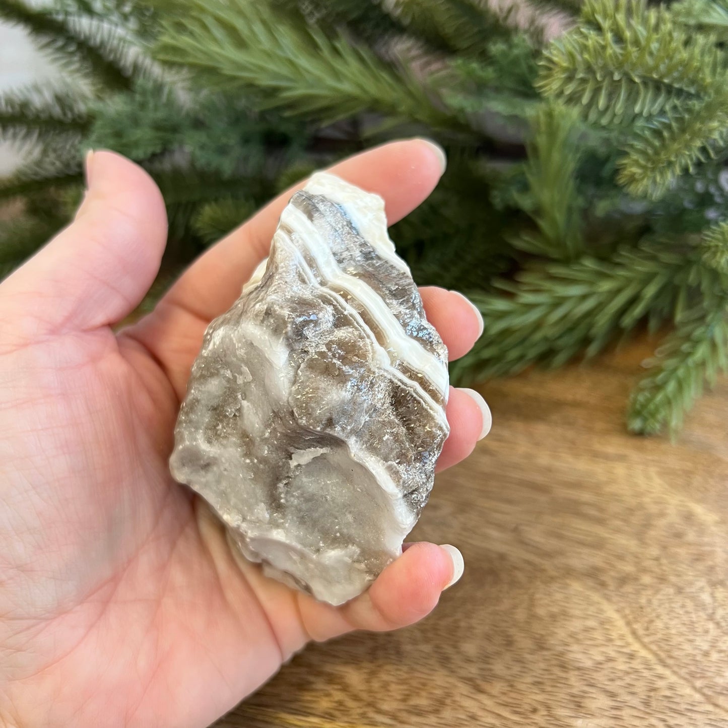 Zebra Calcite Yellow & Gray Natural Raw Crystal
