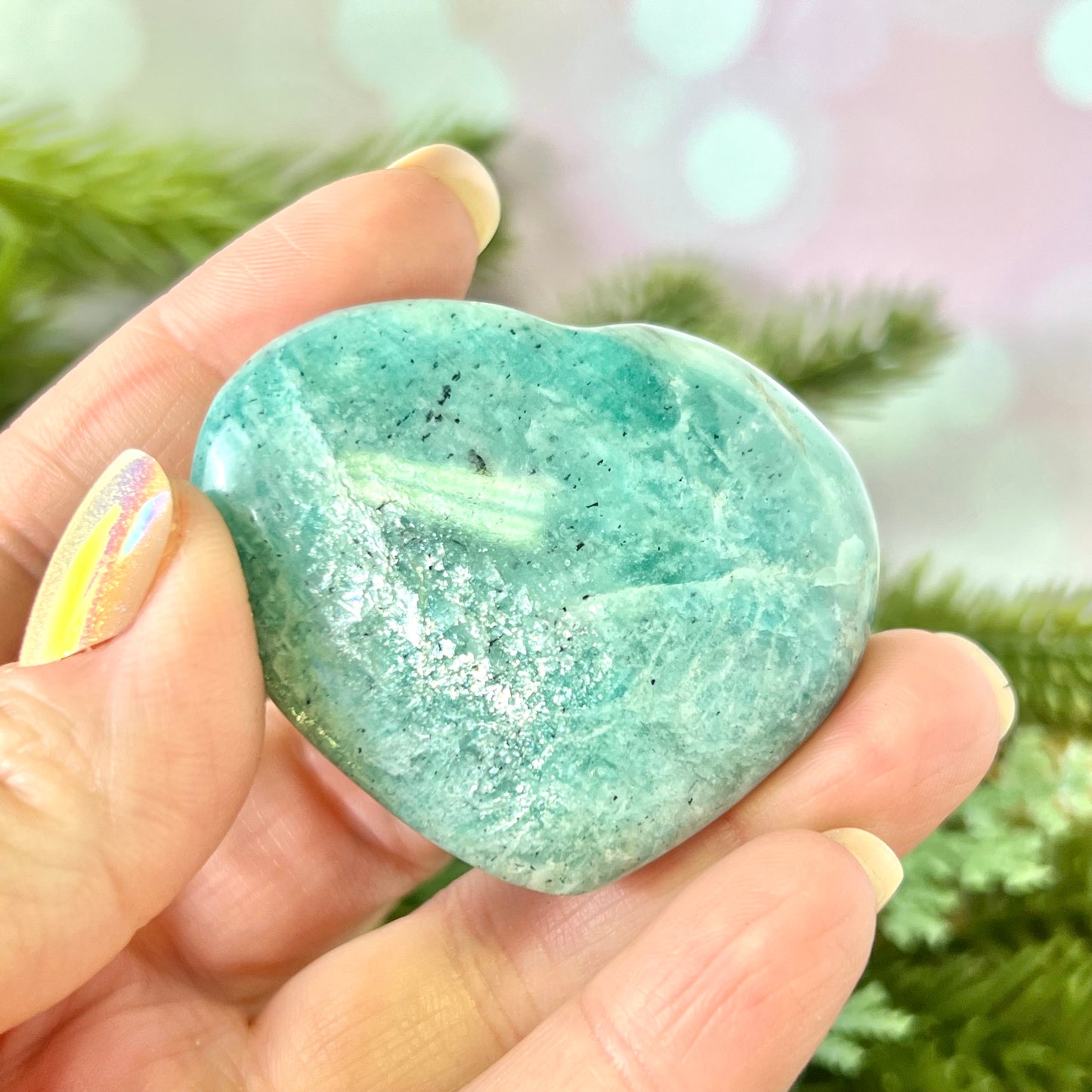 Amazonite Crystal Carved Heart