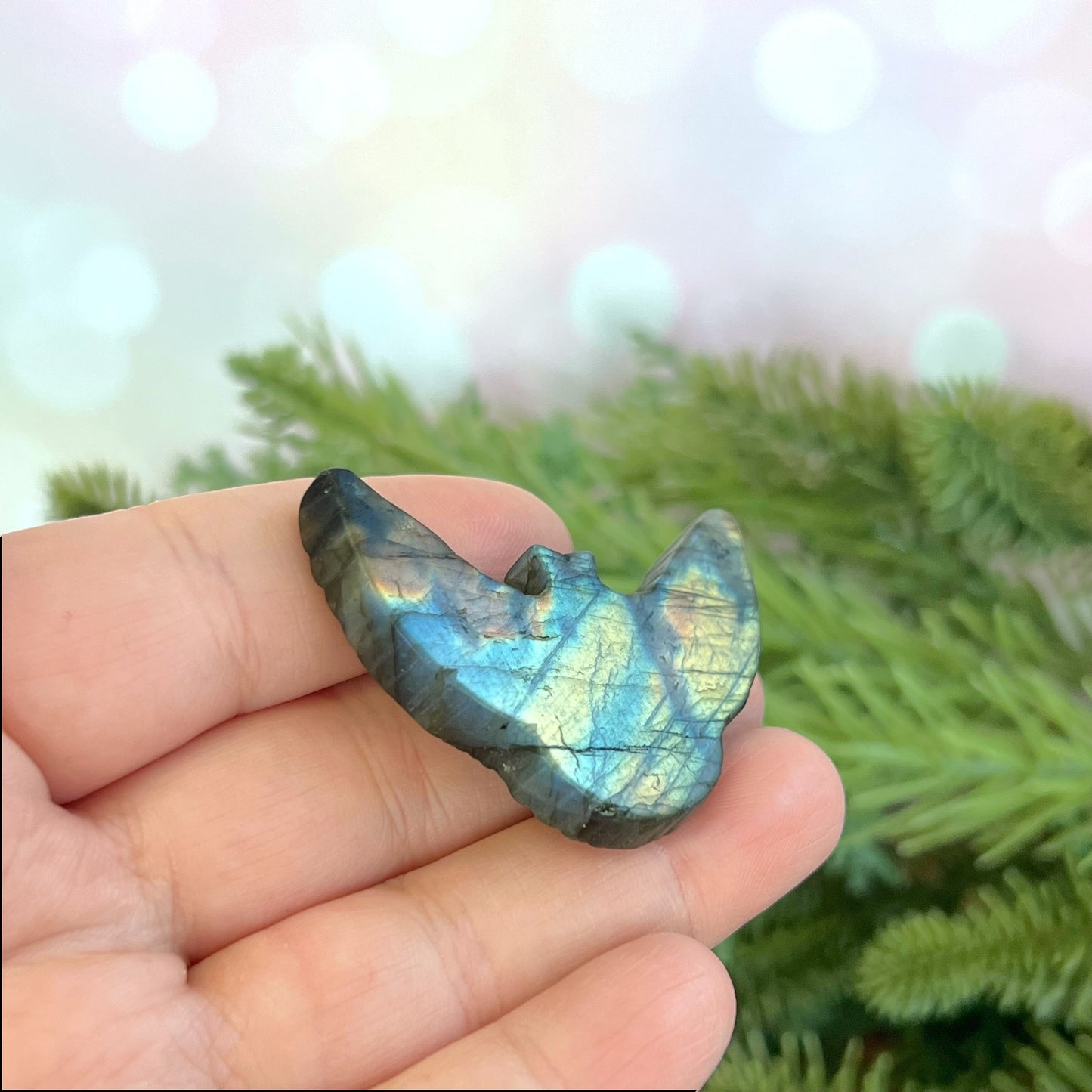 Labradorite Owl Carved Crystal Cabochon