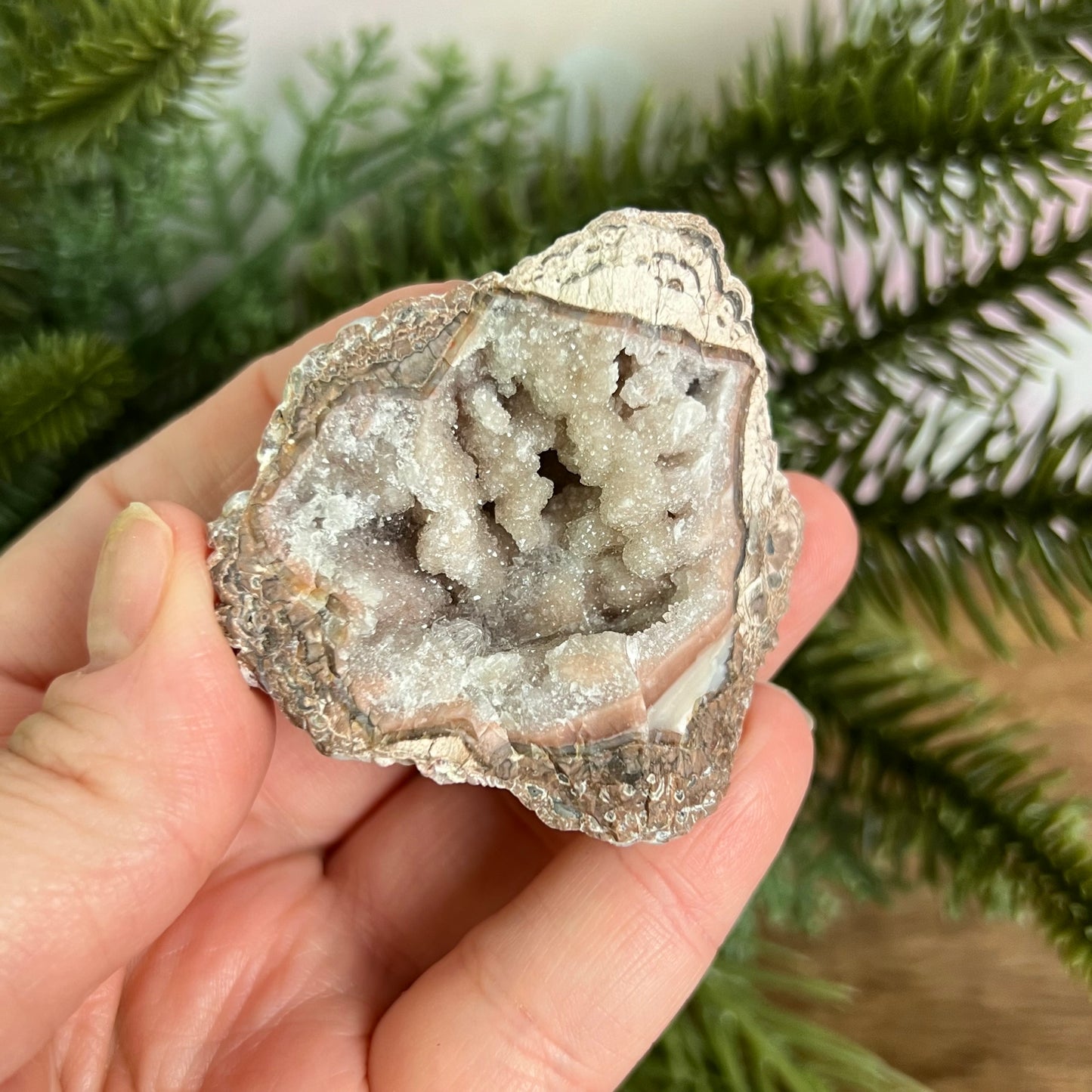 Red Quartz & Agate Geode Crystal Piece