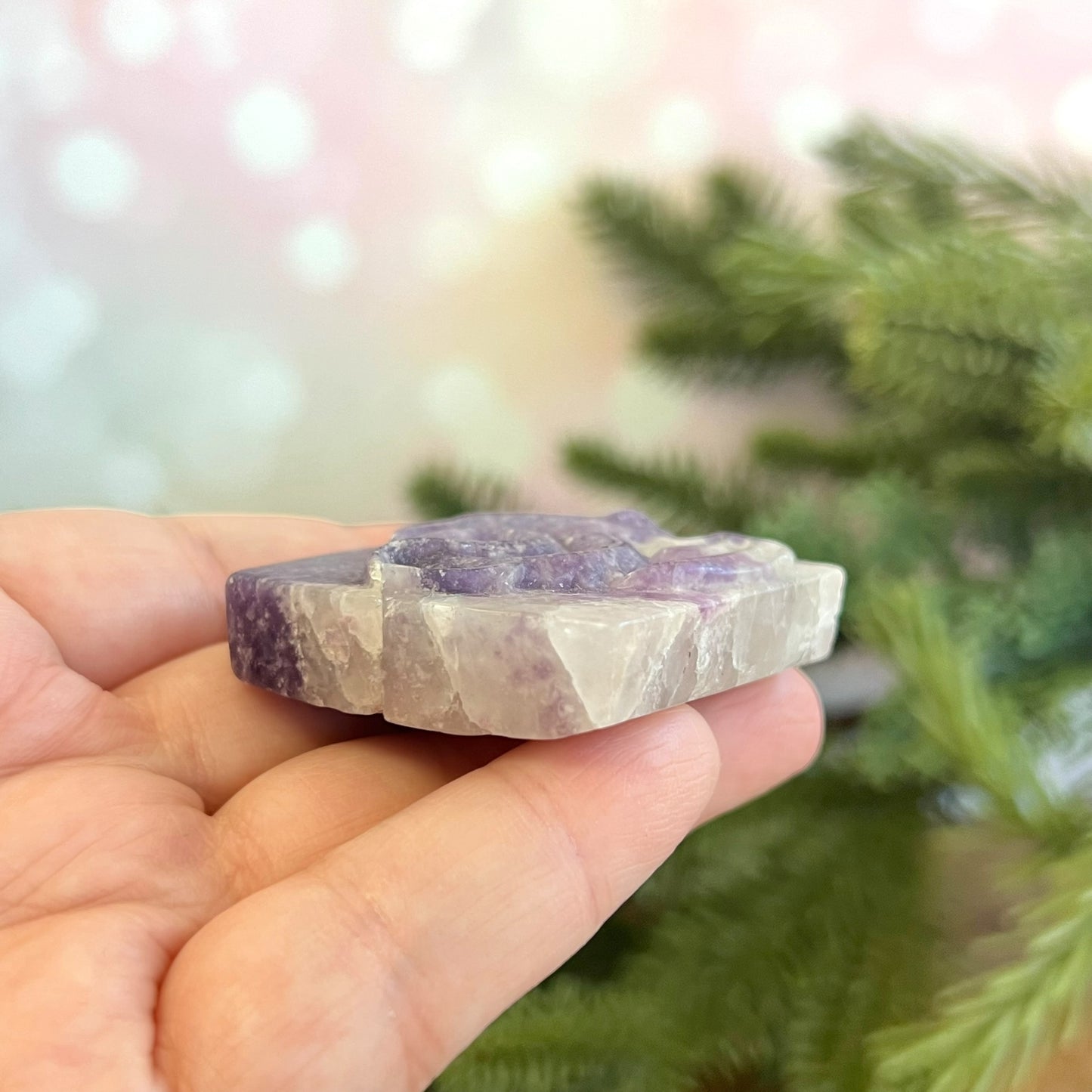 Lepidolite Dragon Carved Crystal Cabochon