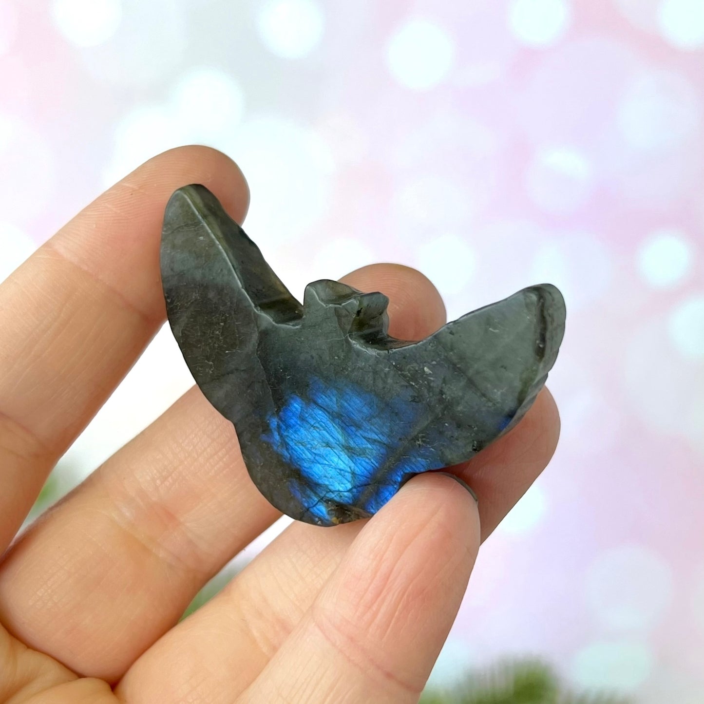 Labradorite Owl Carved Crystal Cabochon