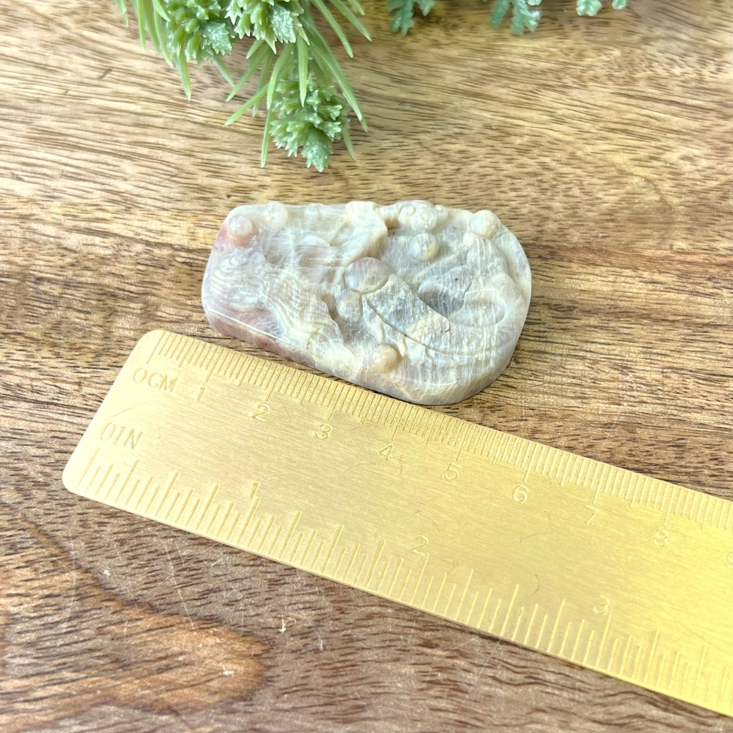Belomorite Mermaid Carved Crystal Cabochon