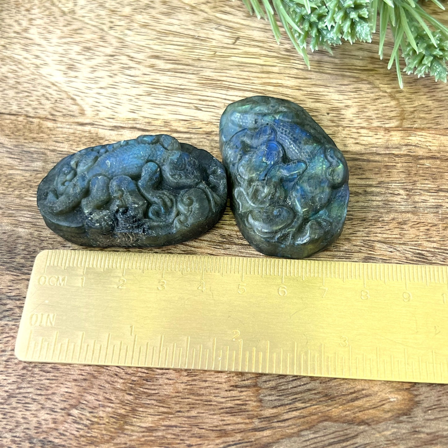 Labradorite Iguana Lizard Carved Cabochon