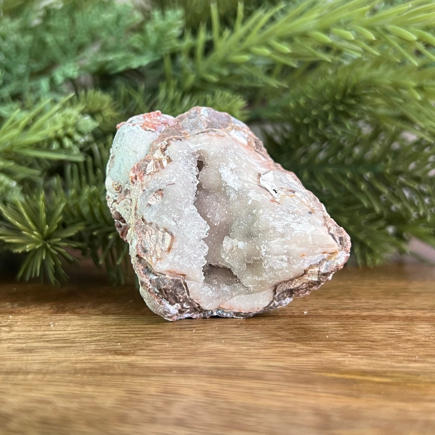 Red Quartz & Agate Geode Crystal Piece