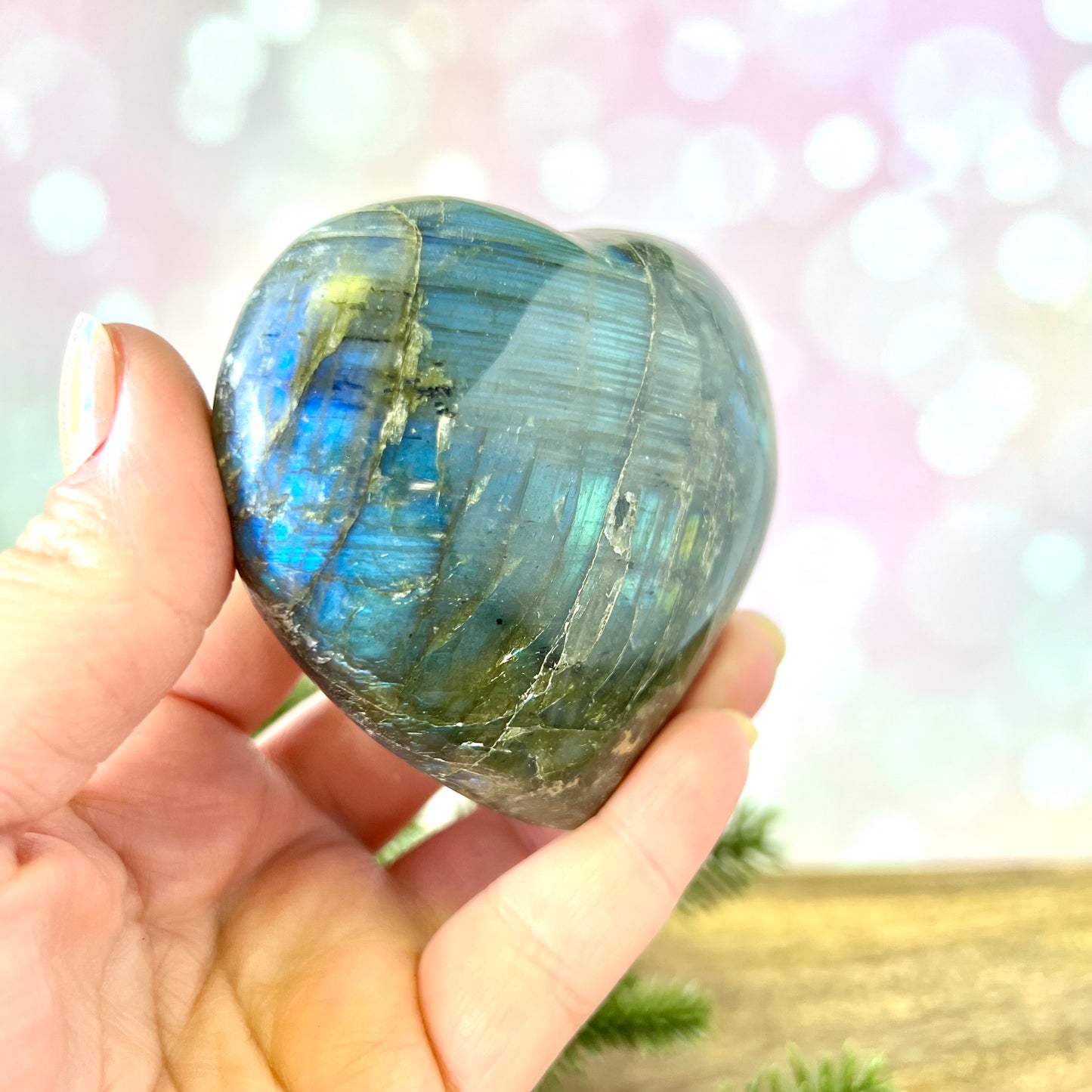 Labradorite Large Heart Carving