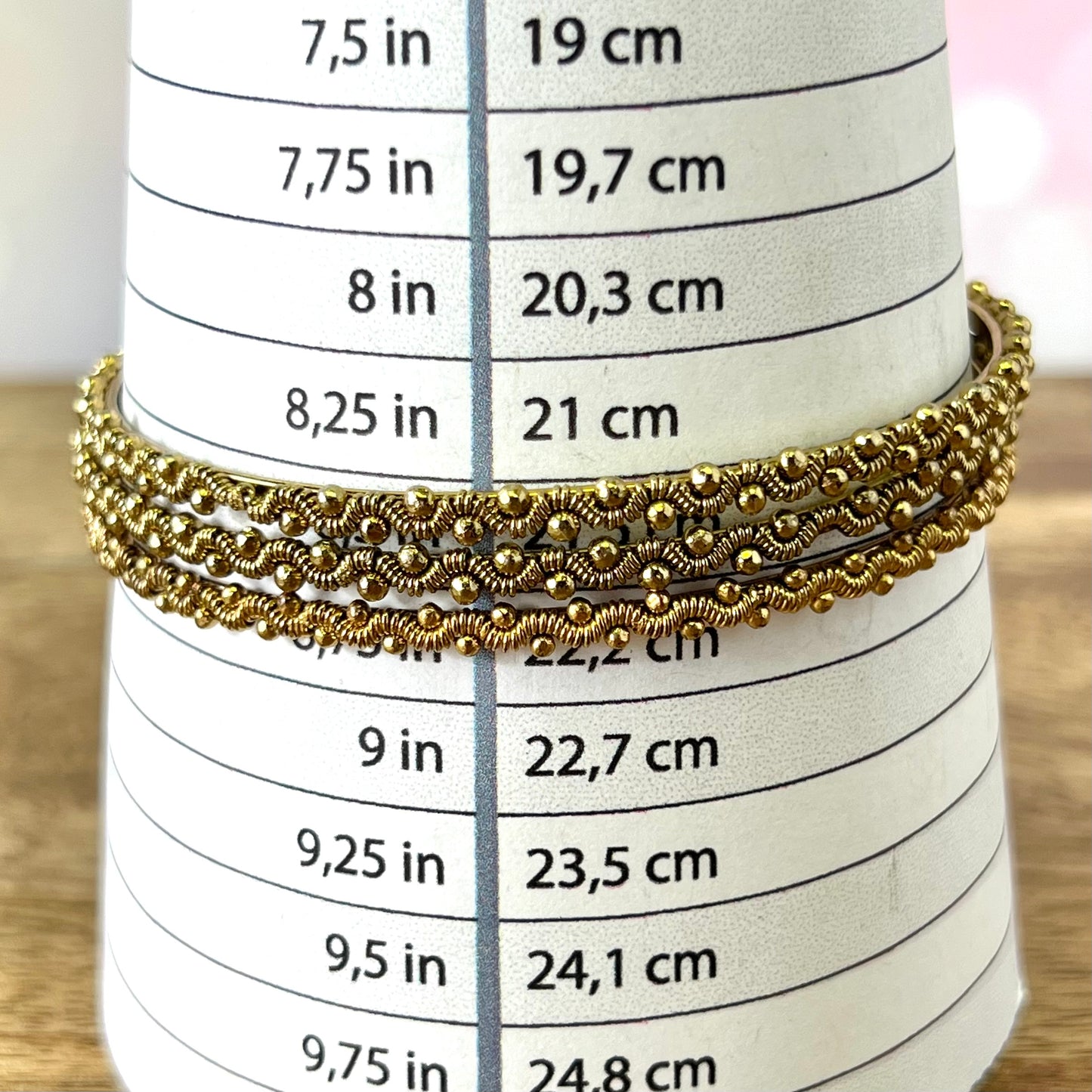 Vintage Gold Tone Bracelet Stack with 11 Textured Bangles