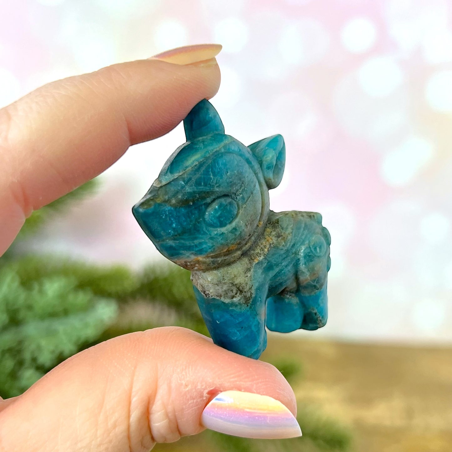 Apatite Deer Carved Crystal Cabochon