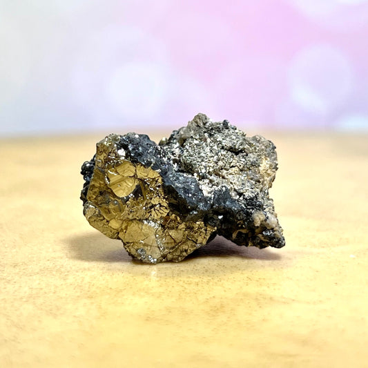 Pyrite & Galena on Sphalerite Crystal Mineral Specimen