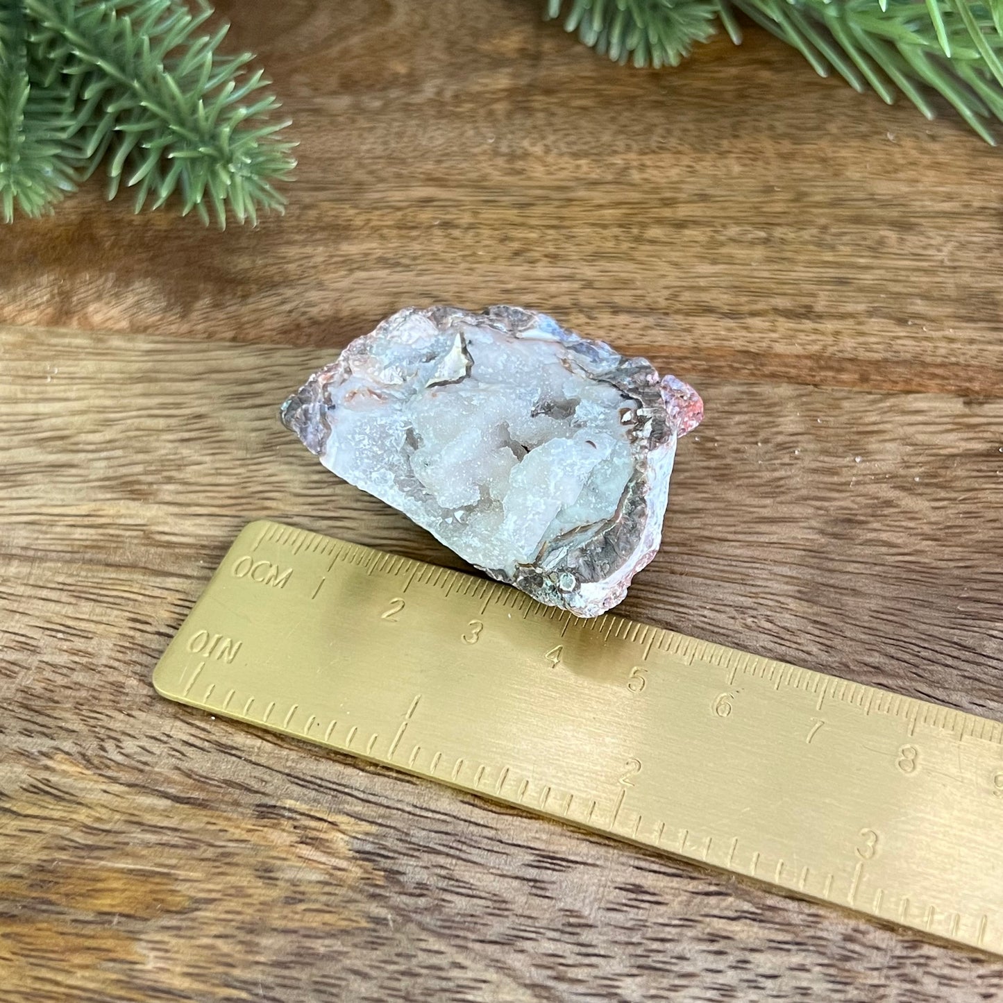 Red Quartz & Agate Geode Crystal Piece