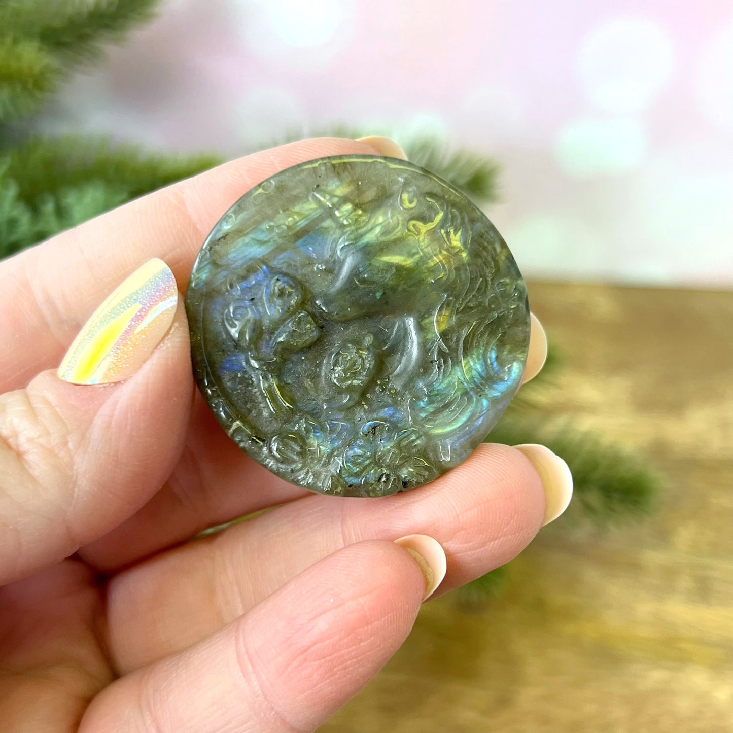 Labradorite Unicorn Carved Cabochon