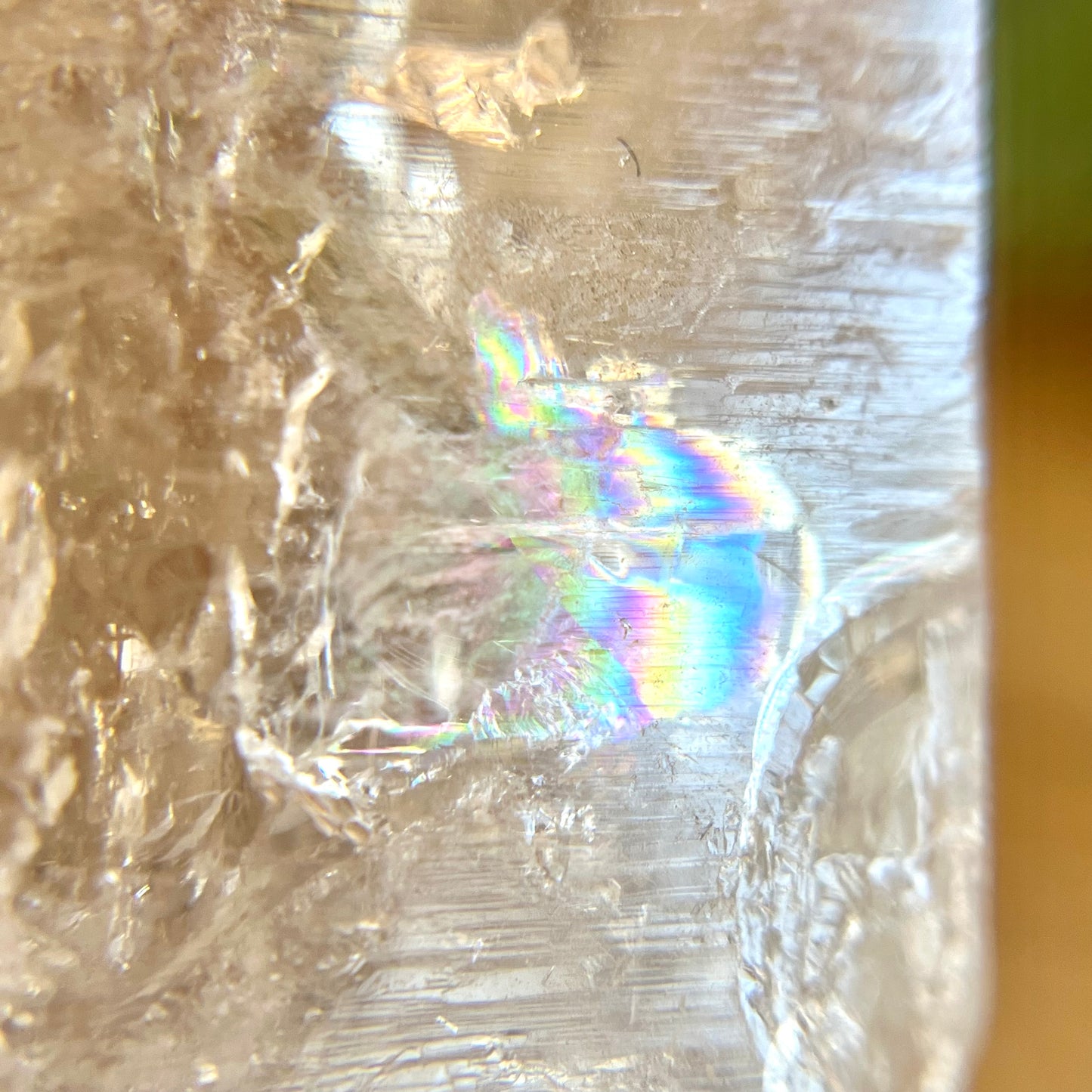 Light Smoky Quartz Incomplete Point with Rainbow