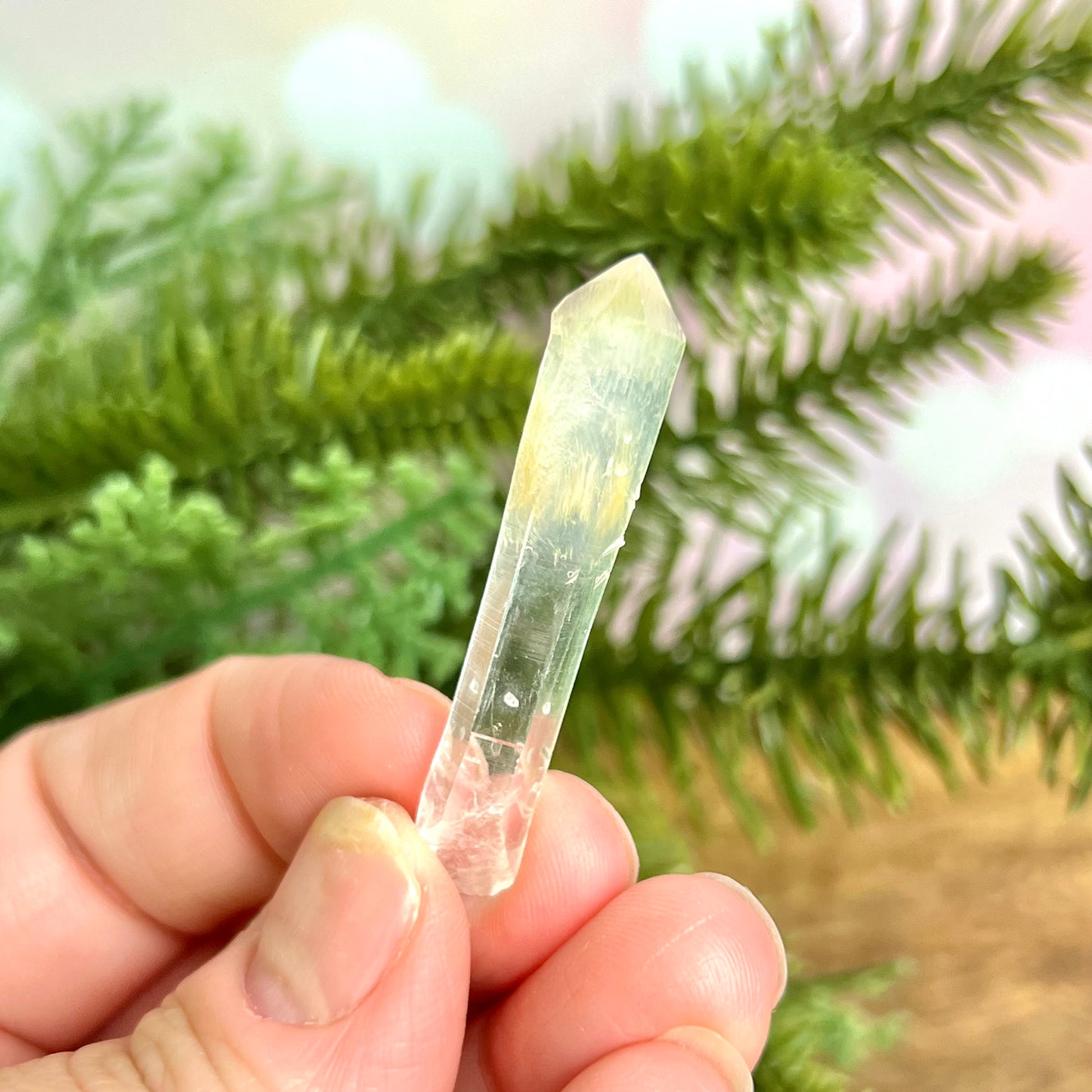 Mango Quartz Crystal Point with Halloysite Inclusions