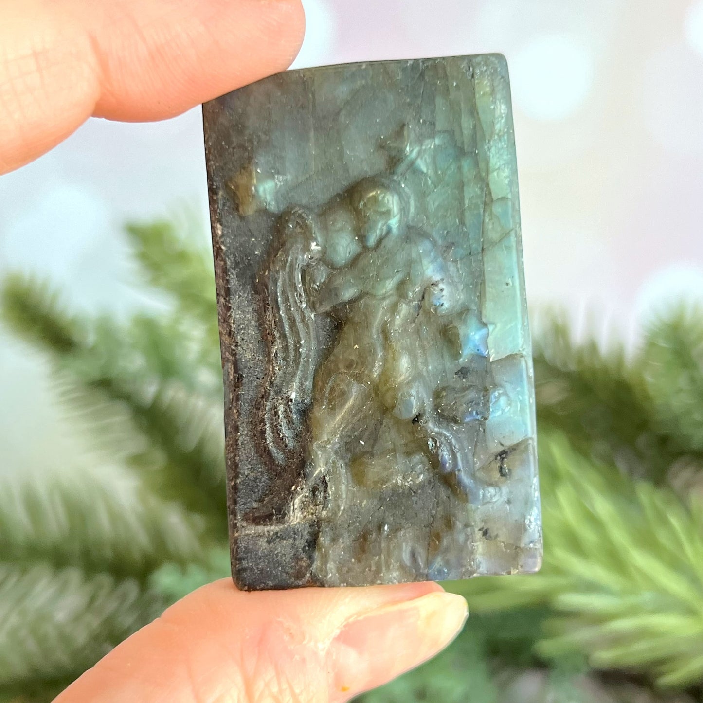 Labradorite Aquarius Carved Cabochon