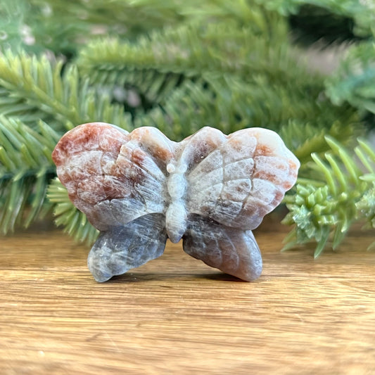 Belomorite Butterfly Carved Crystal Cabochon