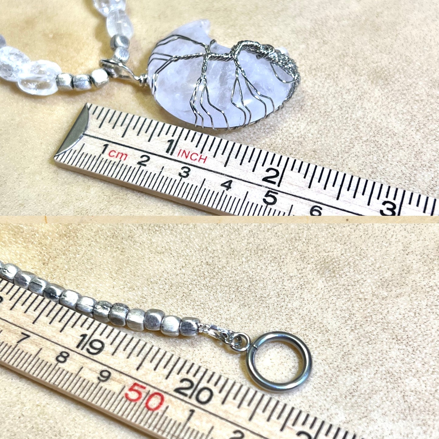 Light Tree of Life Crescent Moon Handmade Necklace