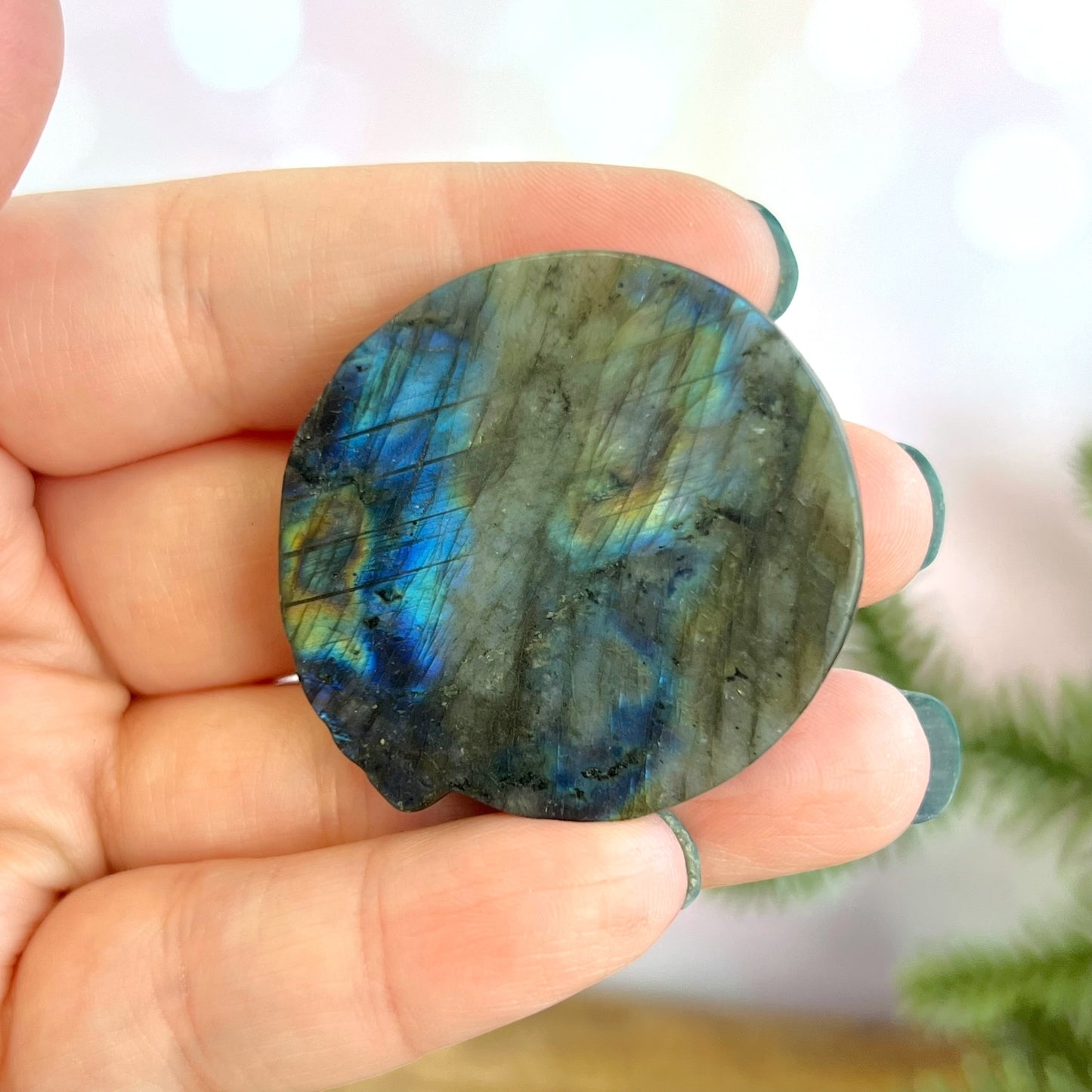 Labradorite Wolf Carved Crystal Cabochon
