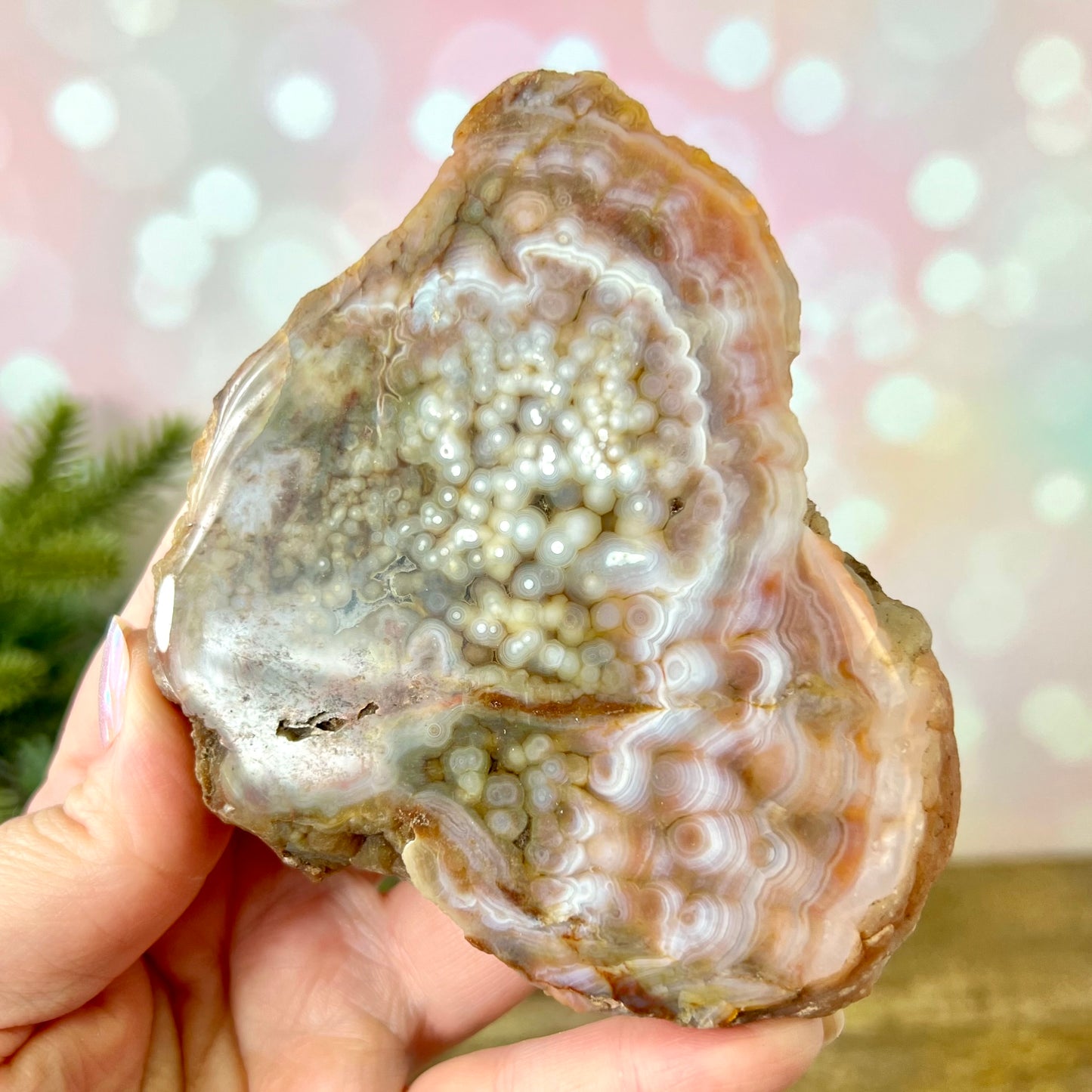 Pink Agate Half Polished Specimen