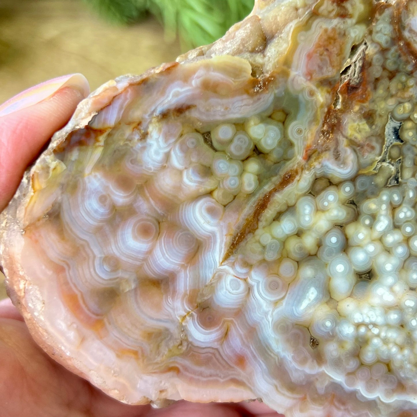 Pink Agate Half Polished Specimen