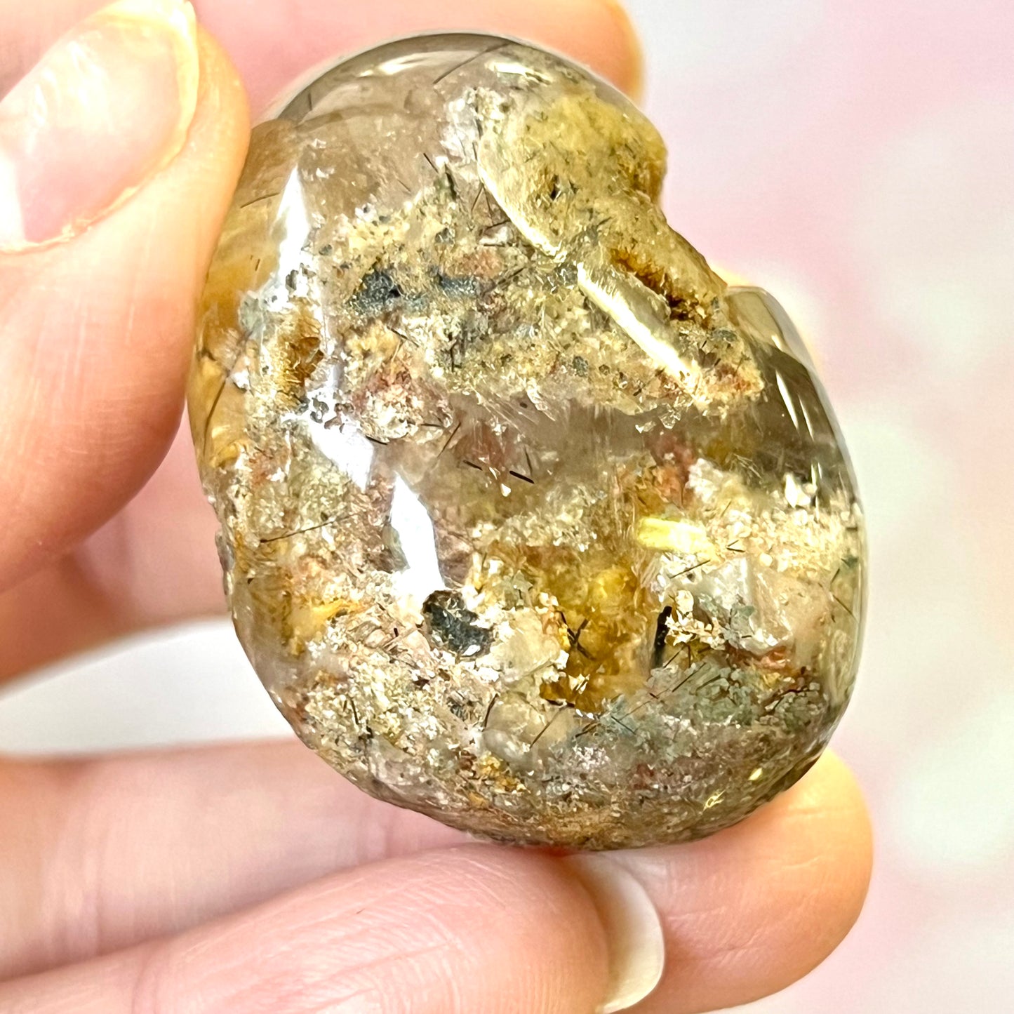 Garden Quartz Lodolite Crystal Lens