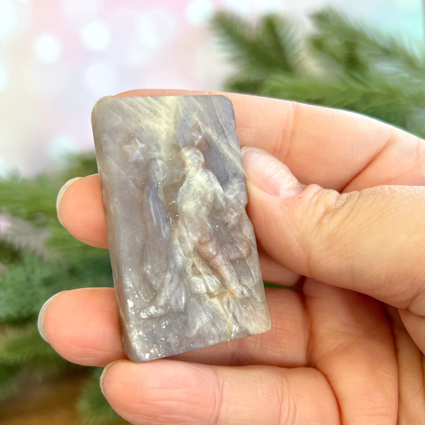 Belomorite Aquarius Carved Crystal Cabochon