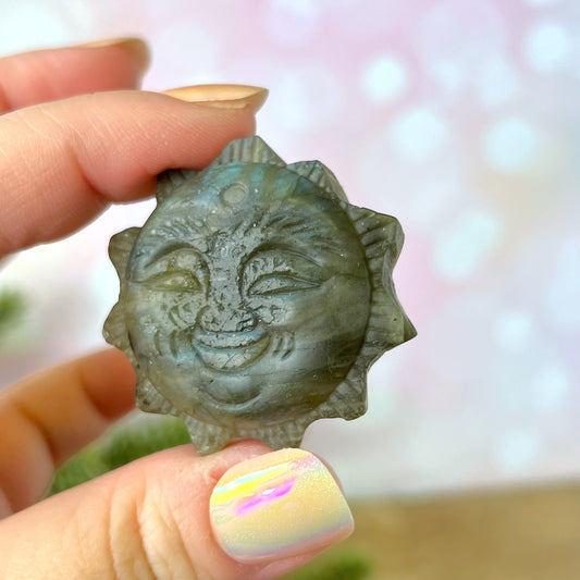 Labradorite Sun Carved Cabochon