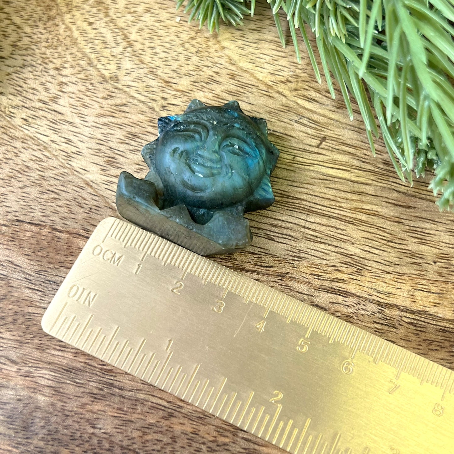 Labradorite Sun Carved Cabochon