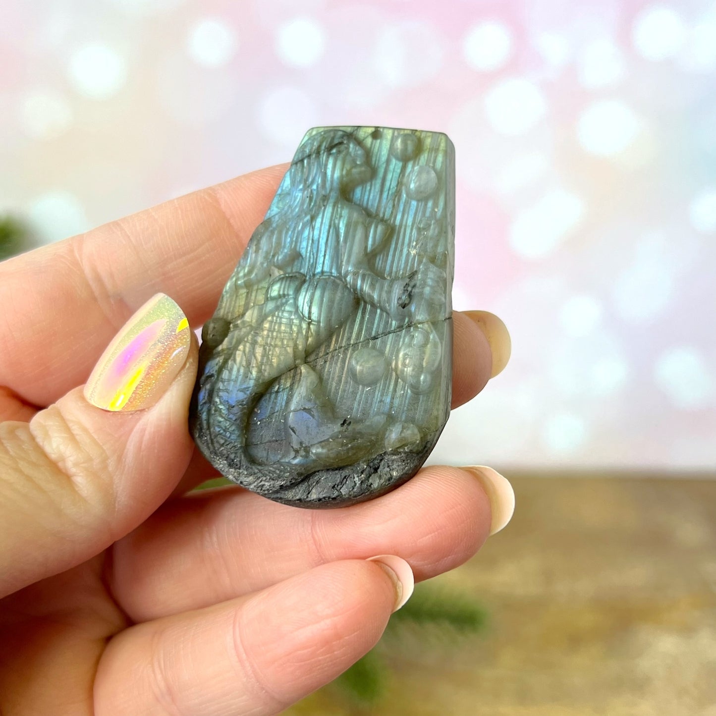 Labradorite Mermaid Carved Cabochon