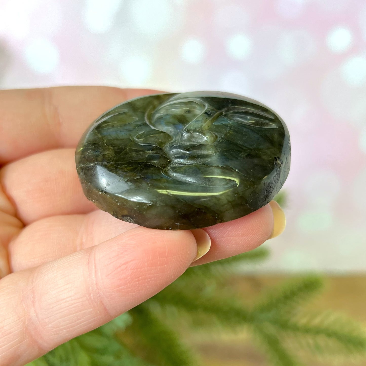 Labradorite Sun & Moon Carved Cabochon