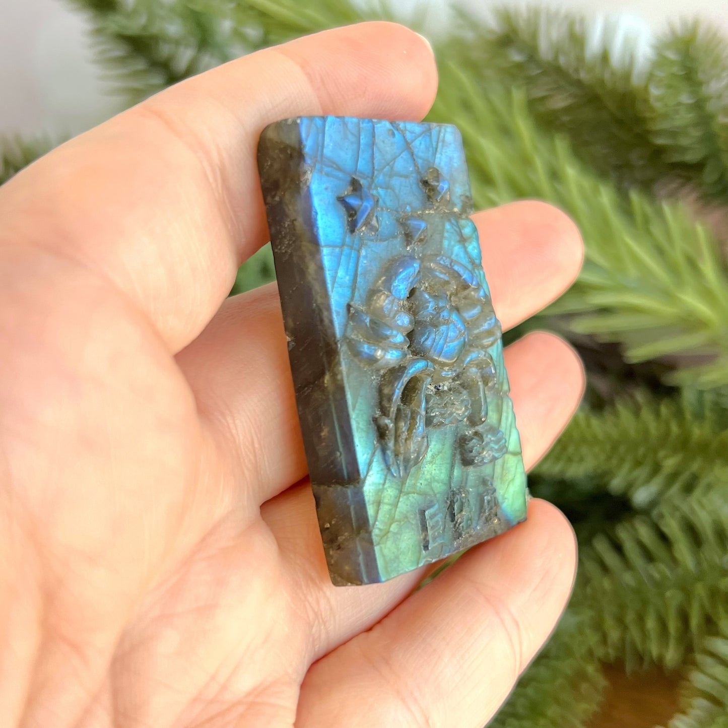 Labradorite Aquarius Carved Cabochon