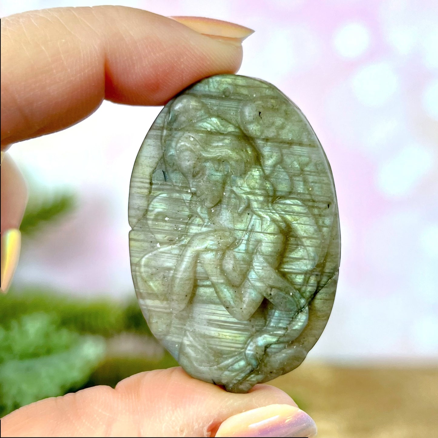 Labradorite Angel Carved Crystal Cabochon