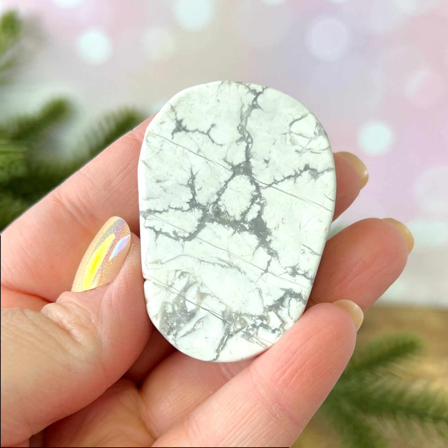 Magnesite Skeleton Hand Carved Crystal Cabochon