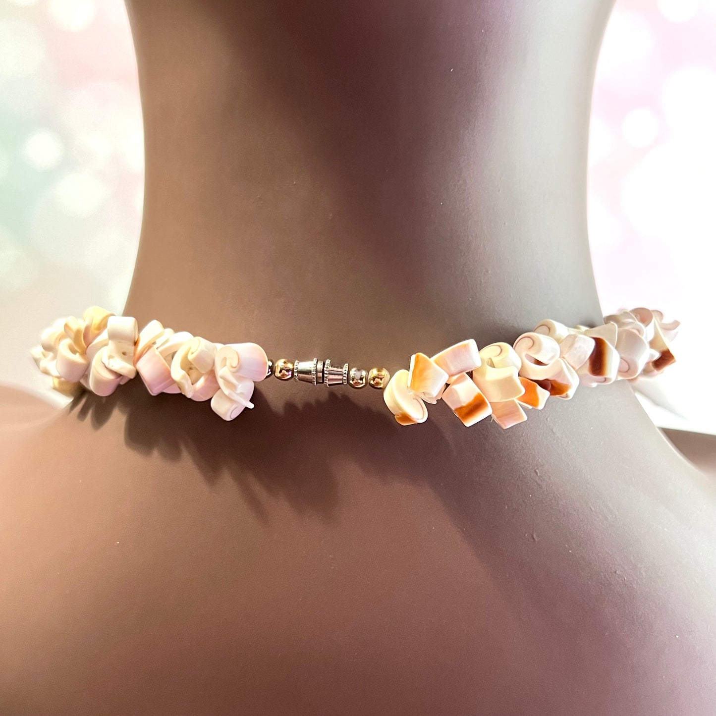 Vintage Shell Spiky Beaded Necklace