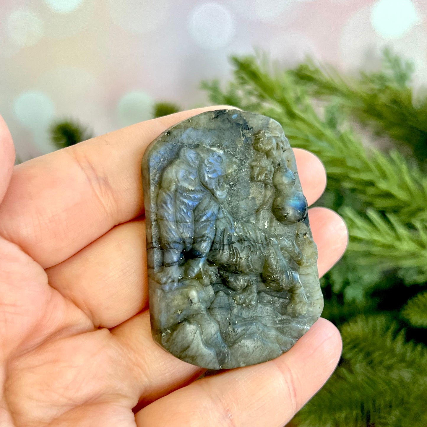 Labradorite Tiger Carved Gemstone Cabochon Crystal